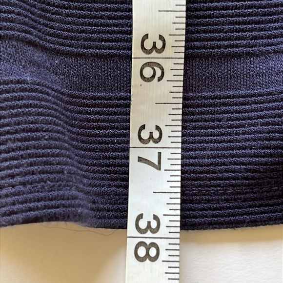 DraperJames RSVP Knit Fit & Flare Dress Short Sleeve Sz L Pleated Navy Pockets - Picture 8 of 11